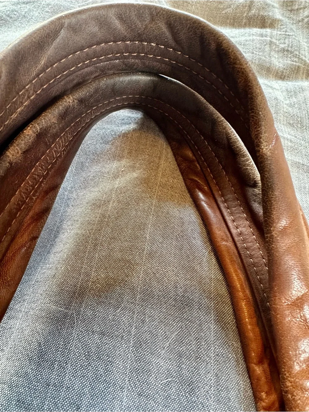 Chloe Cognac Leather Shoulder Bag with Gold Hardware